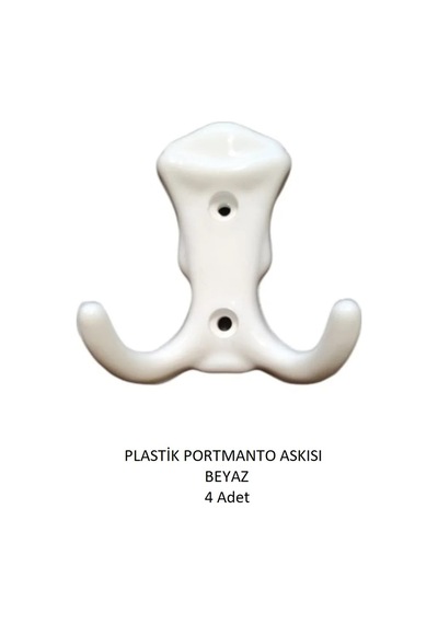 Adilon.Ist Askı, Plastik 4 Adet Beyaz Askı, Mobilya Dolap, Portmanto Askısı