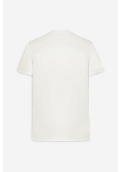 AC&Co / Altınyıldız Classics Erkek Beyaz Slim Fit Dar Kesim Pamuklu Esnek Baskılı Bisiklet Yaka Tişört -  Beyaz