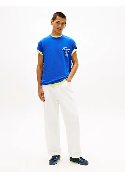 Tommy Hilfiger Tjm Reg Cıty Sıgn Ss Tee Ext Erkek Mavi T-shirt - Dm0dm22553