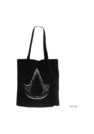 Assassins Creed Logo Dark Siyah Kanvas Bez Çanta