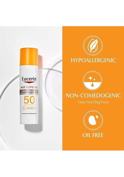 Eucerin Age Defense + Hyaluronic Acid SPF50 Yüz İçin Güneş Koruyucu Losyon 75 ML