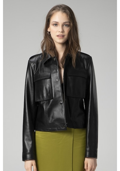 Dericlub Vgn1 Crop Fit Gerçek Deri Kadın Mont