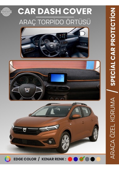 Dacıa Sandero 2021+ Ekranlı Model Torpido Örtüsü Torpido Koruma Çatlamayı Engeller Tam Uyum - 212 Stiloto