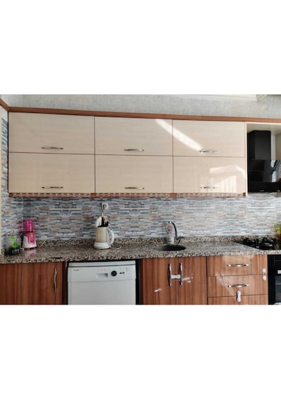 Mutfak Tezgah Arası Folyo Kaplama Eskitme Taş Desen Kendinden Yapışkanlı 60cmx100cm
