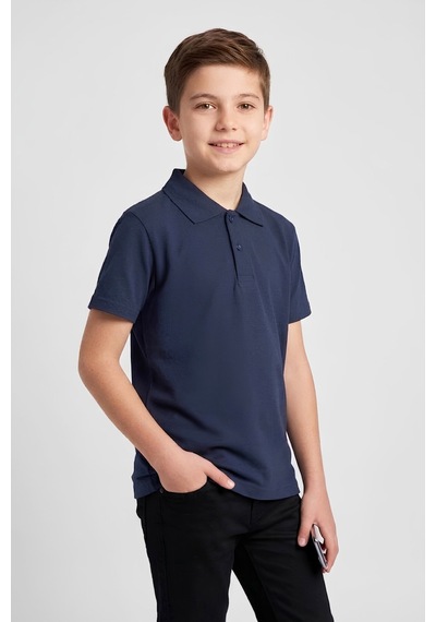 Modanino Erkek Çocuk %100 Pamuk Ve Okul Tarz T-shirt 4-16 Yaş 12790mrt Koyu Lacivert