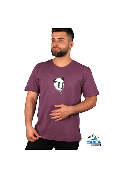 Manta MNT 2307-1 Kuru Kafa Baskılı Erkek T-Shirt Bordo