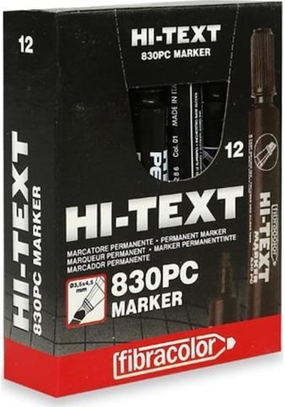 Hi-Text 830 C Permanent Koli Kalemi Kesik Uç Siyah-12'Li N11.2209