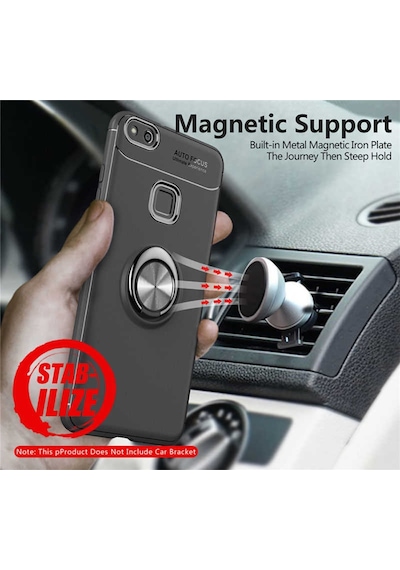 Huawei P Smart 2018 Yüzüklü Manyetik Ravel Kilif 513799631