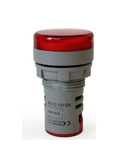 Dijital Voltmetre 22mm Ac 60-500v Led Kırmızı Işık
