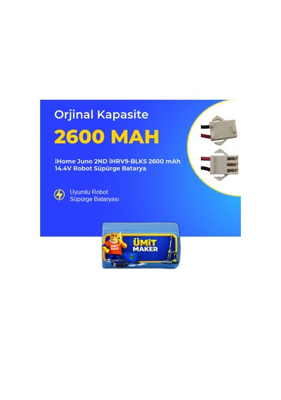 İhome Juno 2nd İhrv9-blks 2600 Mah 14.4v Robot Süpürge Batarya