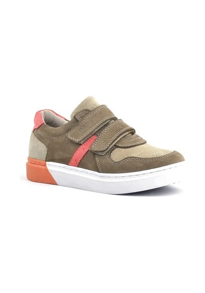 Hakiki Deri Kum Rengi Cırtlı Erkek Çocuk Sneaker