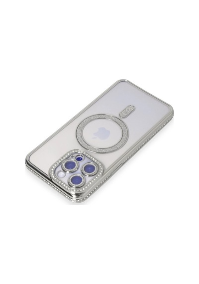 Newface - 71 - Apple iPhone Uyumlu 15 Pro Kılıf Joke Simli Magneticsafe Kılıf - Ece-umay - - Gümüş
