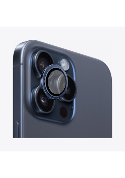Safeus Safir Temperli Kamera Lens Koruyucu Apple Uyumlu iPhone 15 Pro Max Ve İle Mavi Titanyum