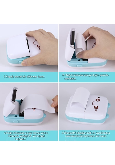 Qasul PRT-05 Kablosuz Bluetooth Mini Taşınabilir Termal Fotoğraf Yazıcı