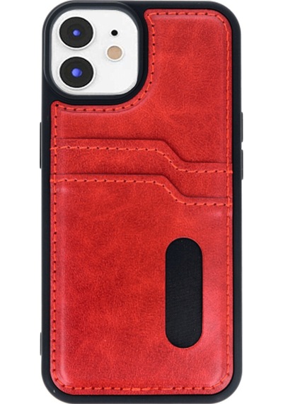 Apple Apple iPhone 11 İçin Uyumlu Kılıf Kart Bölmeli Deri Tasarımlı Kılıf