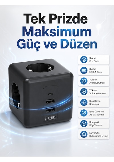 Akım Korumalı 3440 Priz Çok Renkli