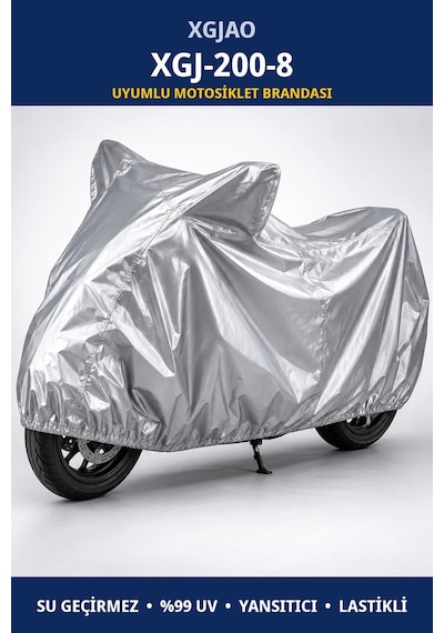 Xgjao Xgj-200-8 Uyumlu Motosiklet Brandası - Su Geçirmez, %99 Uv Korumalı, Yansıtıcı, Lastikli