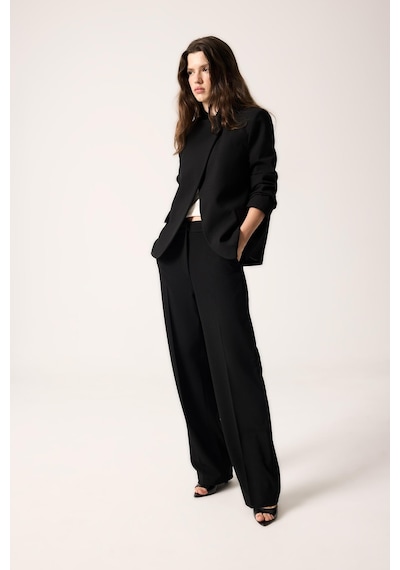 Defacto Straight Fit Yüksek Bel Dökümlü Düz Paça Pantolon D9923ax26aubk81 Siyah-bk81