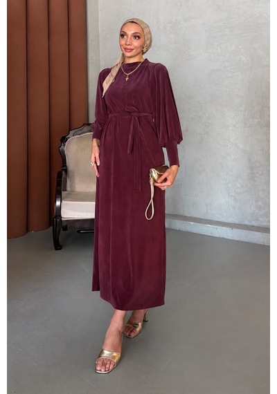 Riella Butik Milot Tesettür Elbise Bordo