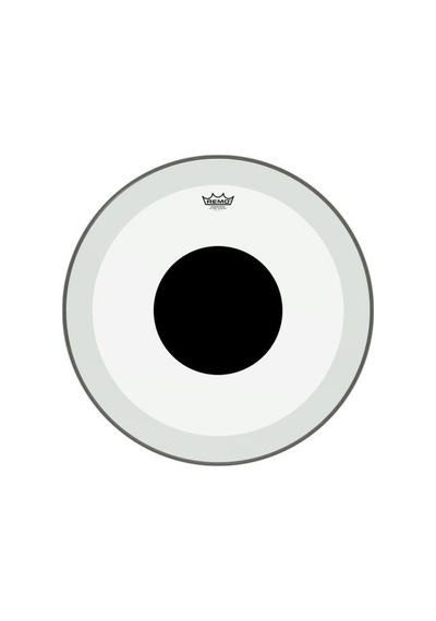 Remo P3-1324-10- Powerstroke P3 Şeffaf Top Black Dot™ 24-" Bas