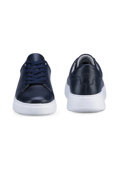 Hatemoğlu Erkek Lacivert Deri Esnek Taban Bağcıklı Casual Ayakkabı Sneaker Lacivert