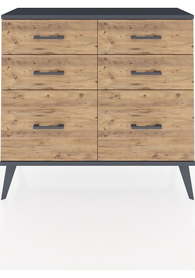Arges Şifonyer 6 Çekmeceli 88x30x80 Çam-antrasit/çam Antrasit/çam Arges Şifonyer 6 Çekmeceli 88x30x80 Çam-antrasit/çam Antrasit/çam