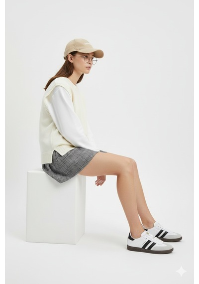 N Moda Unisex Siyah Beyaz Termo Taban Yanı Şeritli Bağcıklı Spor Ayakkabı Beyaz Siyah