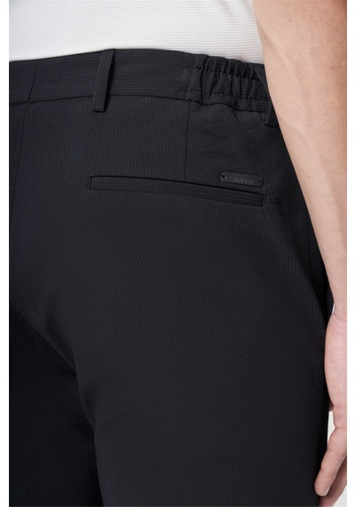 İmza Lacivert Yan Cep Kendinden Desenli Gofreli Jogger Slim Fit Esnek Pantolon 1003260177
