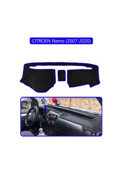 Cıtroen Nemo 2007-2020 Torpido Koruma Halısı Mavi Kenar