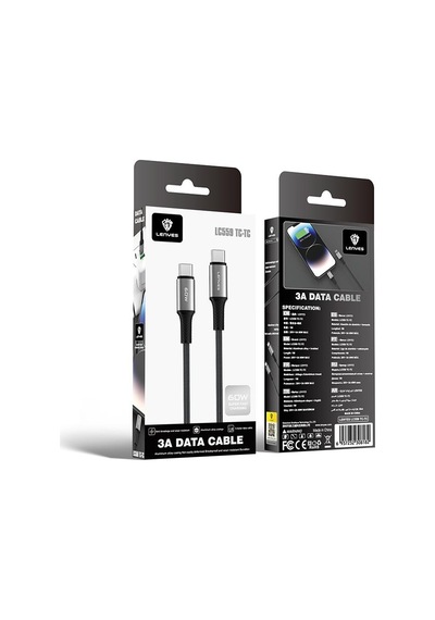 Lenyes Lc559 Type-c To Type-c Pd Örgü Tasarımlı Hızlı Şarj Özellikli Data Ve Şarj Kablosu 60w 1m
