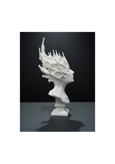 Gotik Kraliçe Büstü - 3d Baskı Fantastik Elf Taçlı Heykel