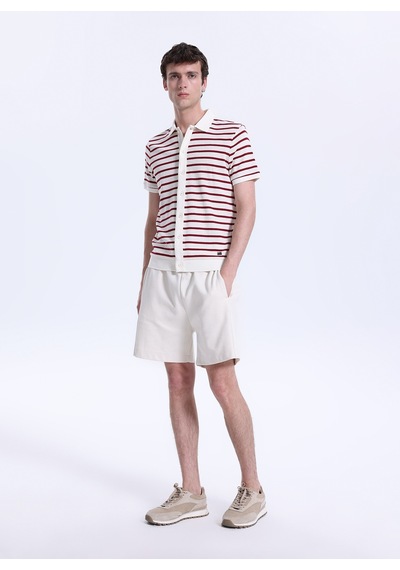 Discovery Expedition Beyaz - Kırmızı Erkek Relaxed Fit Gömlek D6sm-gml3831 Bordo