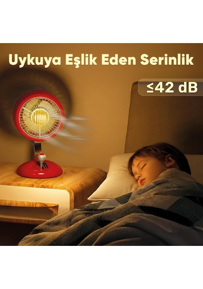 Q3 120 Salınımlı 3 Kademeli Led Işıklı Şarjlı Masaüstü Fan Vantilatör Retro Beyaz