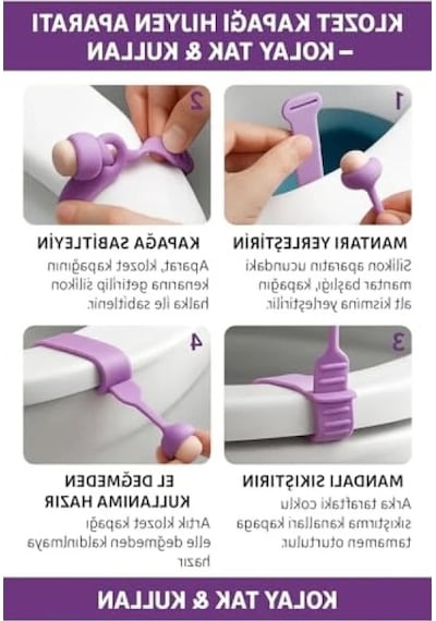 Hijyenik Klozet Kapağı Kaldırma Aparatı - 2 Adet Açık Ahşap