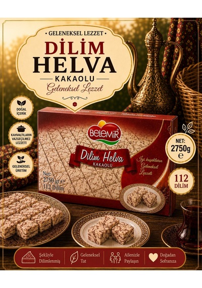 Sabıroğlu Kakaolu Dilim Helva Kutu 2750 G