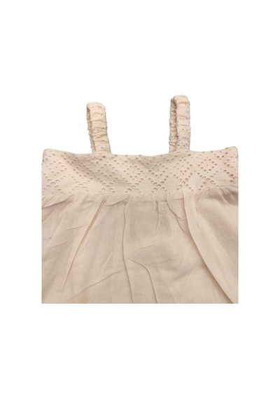 Çikoby Kız Bebek Askılı Dantelli Şortlu Takım-13871 Bej