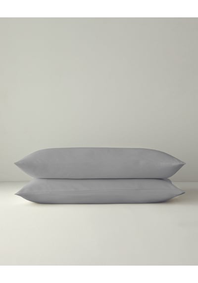 English Home Micell Pamuk Saten 2'li Yastık Kılıfı 50x70 Cm Gümüş Gümüş