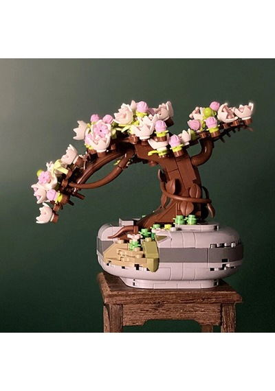 Lz1661 Loz Eternal Flowers Serisi - Pembe Kiraz Ağacı 426 Parça Yapım Seti