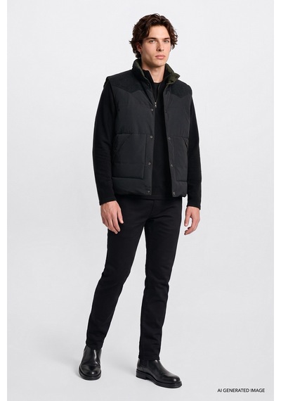 Lee Western Çift Taraflı Regular Fit Erkek Şişme Yelek Ld507064001 Siyah