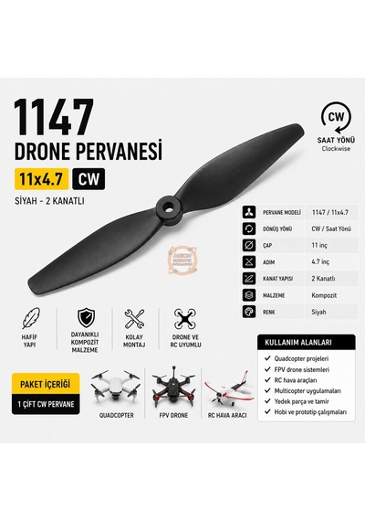 1147 Drone Pervanesi Cw Siyah 1 Çift