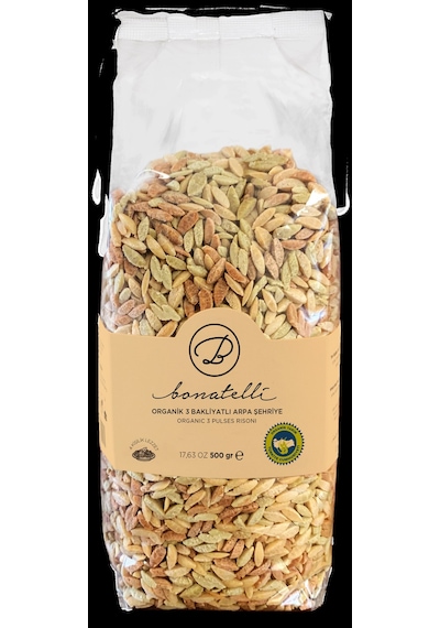 Bonatelli Organik 3 Bakliyatlı Arpa Şehriye  500 G