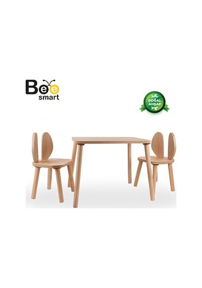 Bee Smart Ms-60 Safir Naturel Beyaz Set 1 Masa 2 Sandalye BEESMART.022 Diğer