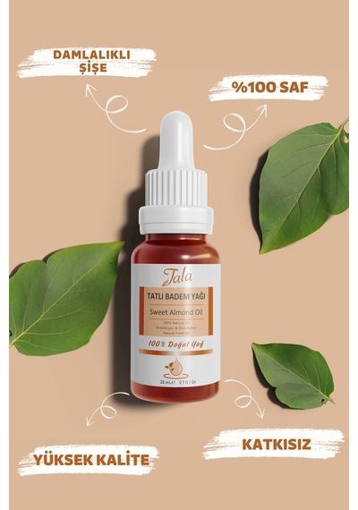 Tala Tatlı Badem Yağı %100 Saf Ve Doğal Soğuk Sıkım 20 ML