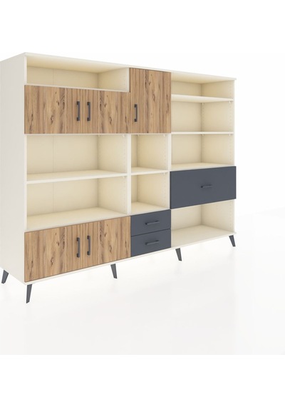 Hyperion Dolap 13 Raflı 3 Çekmeceli 5 Kapaklı 220x44x163 Aytaşı-ç Aytaşı-çam/antrasit