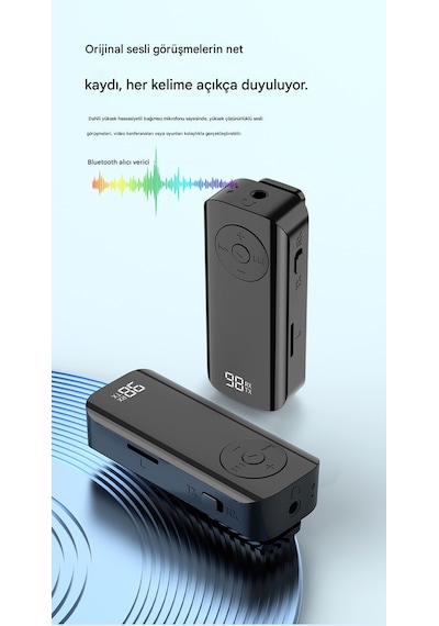Bluetooth Adaptör 2in1 Alıcı Verici Bluetooth 5.3 Receiver Aux Wireless Araç Hoparlör Bluetooth Kiti