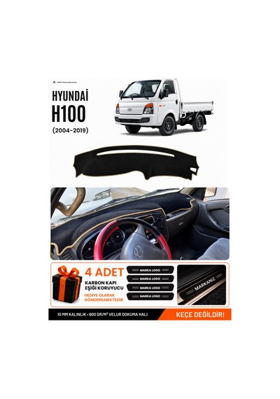 Hyundai H100 2004-2019 Uyumlu Torpido Koruma, Torpido Örtüsü, Torpido Kılıfı - Siyah Bej
