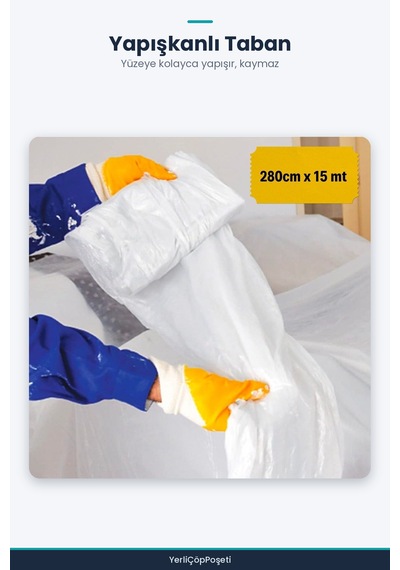Boya Badana Eşya Koruma Hışır Örtüsü 280cm X 15 Mt Yapışkanlı Hışır