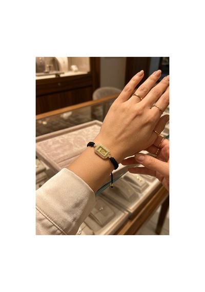 24 Ayar Gram Altınlı İpli Bileklik Sarı