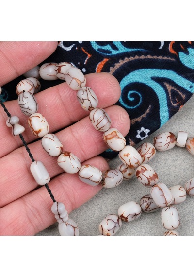 Kıbrıs Hurma Çekirdeği Kapsül Kesim Ömer Çiftçi Sikkeli 8x10.5mm Tesbih