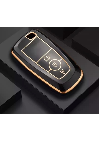 Gma Keys Lüx Ford Kuga Mustang Fusion Ecosport F150 F250 Ranger Nano Anahtar Kılıfı Siyah Gold